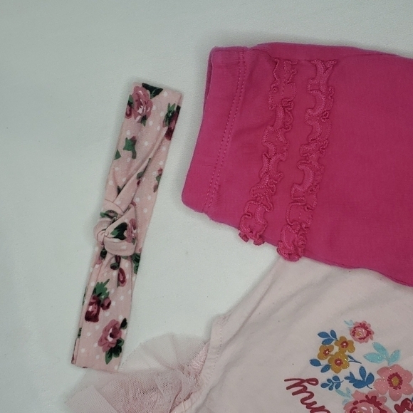 𝅺5/$30 CHICK PEA Mommy Bodysuit Ruffle Sleeves + Leggings + Floral headband - Picture 3 of 5